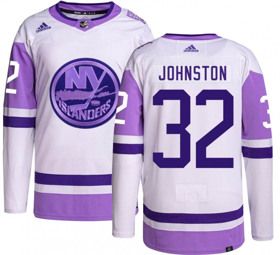 Adidas Men's Ross Johnston New York Islanders Men's Authentic Hockey Fights Cancer Jersey