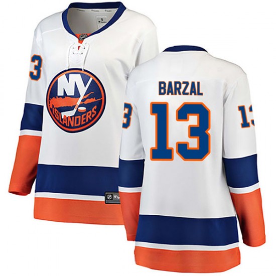 Fanatics Branded Mathew Barzal New York Islanders Women's Breakaway Away Jersey - White
