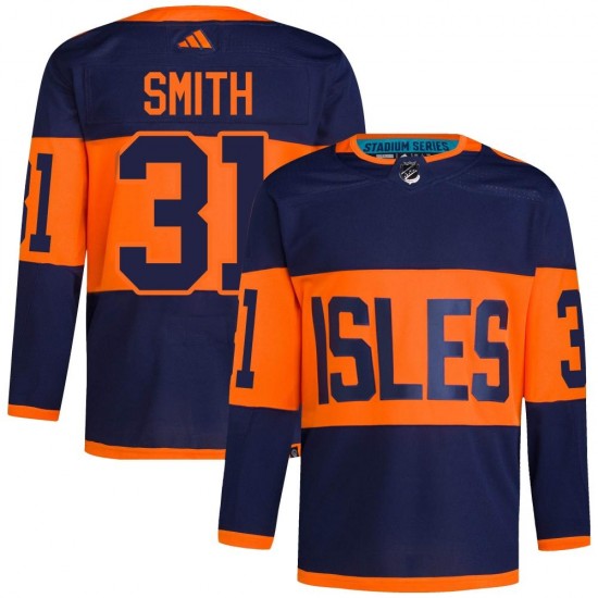 Adidas Billy Smith New York Islanders Men's Authentic 2024 Stadium Series Primegreen Jersey - Navy