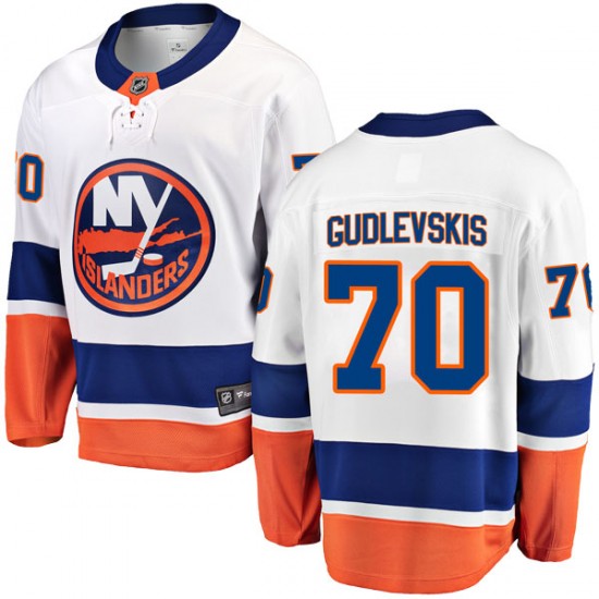 Fanatics Branded Kristers Gudlevskis New York Islanders Men's Breakaway Away Jersey - White