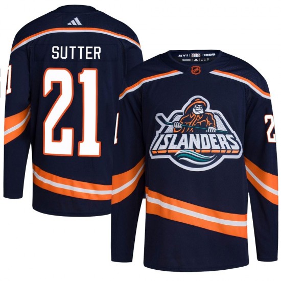 Adidas Brent Sutter New York Islanders Youth Authentic Reverse Retro 2.0 Jersey - Navy
