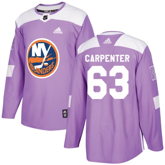Adidas Bobo Carpenter New York Islanders Youth Authentic Fights Cancer Practice Jersey - Purple
