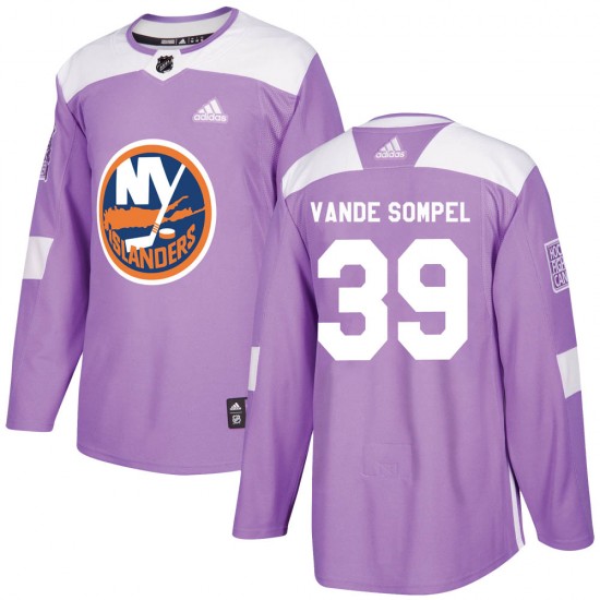 Adidas Mitchell Vande Sompel New York Islanders Youth Authentic Fights Cancer Practice Jersey - Purple