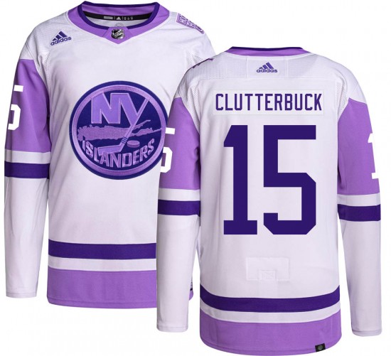 Adidas Youth Cal Clutterbuck New York Islanders Youth Authentic Hockey Fights Cancer Jersey