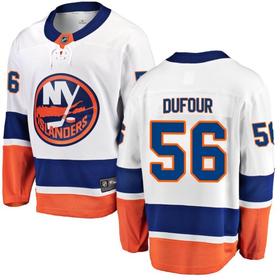 Fanatics Branded William Dufour New York Islanders Youth Breakaway Away Jersey - White