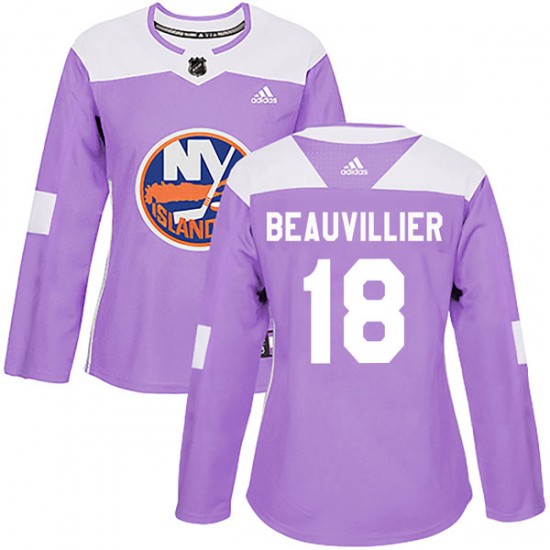 Adidas Anthony Beauvillier New York Islanders Women's Authentic Fights Cancer Practice Jersey - Purple