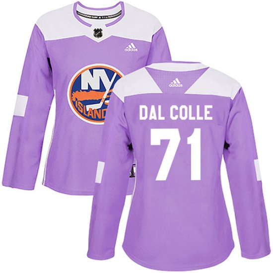 Adidas Michael Dal Colle New York Islanders Women's Authentic Fights Cancer Practice Jersey - Purple