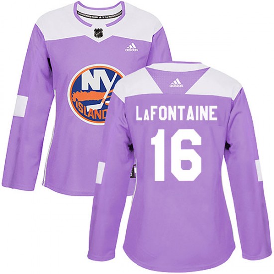 Adidas Pat LaFontaine New York Islanders Women's Authentic Fights Cancer Practice Jersey - Purple