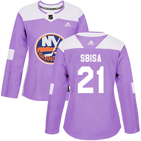 Adidas Luca Sbisa New York Islanders Women's Authentic Fights Cancer Practice Jersey - Purple