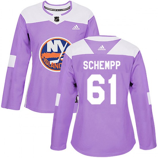 Adidas Kyle Schempp New York Islanders Women's Authentic Fights Cancer Practice Jersey - Purple