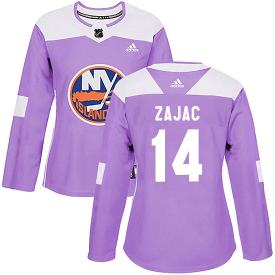 Adidas Travis Zajac New York Islanders Women's Authentic Fights Cancer Practice Jersey - Purple