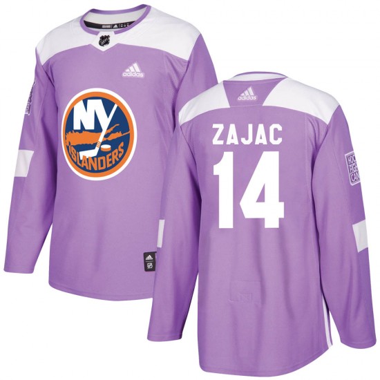 Adidas Travis Zajac New York Islanders Men's Authentic Fights Cancer Practice Jersey - Purple
