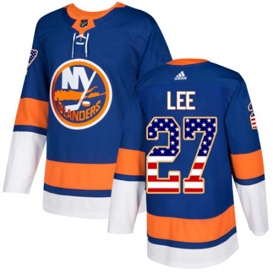 Adidas Anders Lee New York Islanders Men's Authentic USA Flag Fashion Jersey - Royal Blue