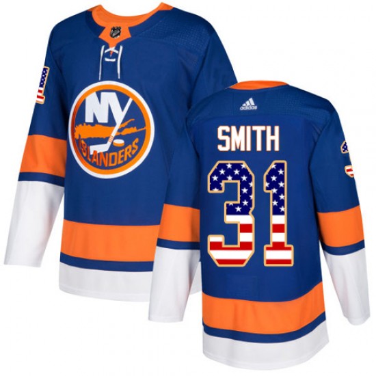 Adidas Billy Smith New York Islanders Men's Authentic USA Flag Fashion Jersey - Royal Blue