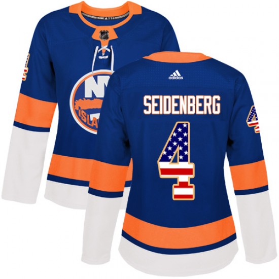 Adidas Dennis Seidenberg New York Islanders Women's Authentic USA Flag Fashion Jersey - Royal Blue