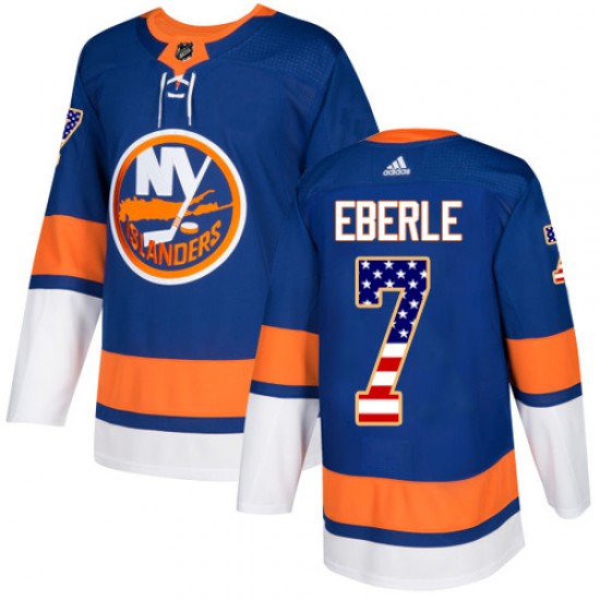 Adidas Jordan Eberle New York Islanders Men's Authentic USA Flag Fashion Jersey - Royal Blue