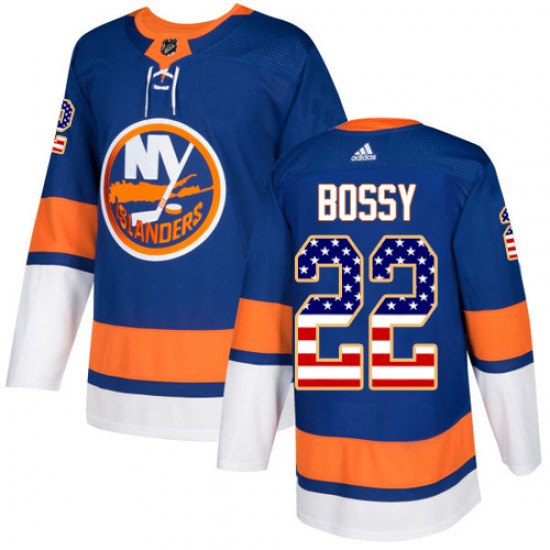 Adidas Mike Bossy New York Islanders Youth Authentic USA Flag Fashion Jersey - Royal Blue