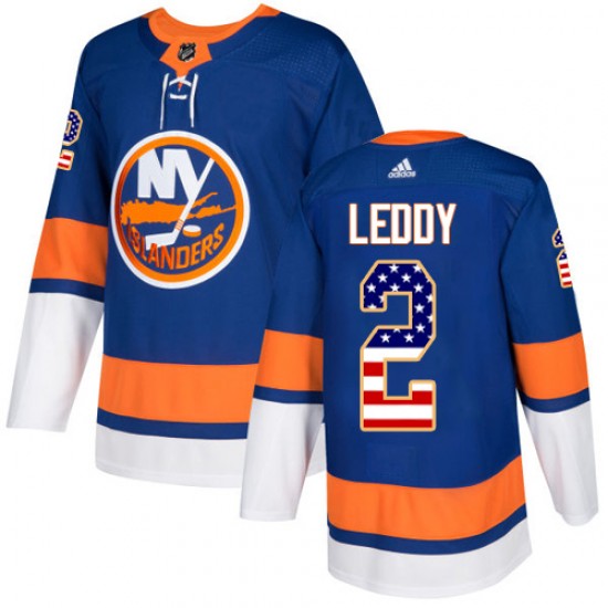Adidas Nick Leddy New York Islanders Men's Authentic USA Flag Fashion Jersey - Royal Blue