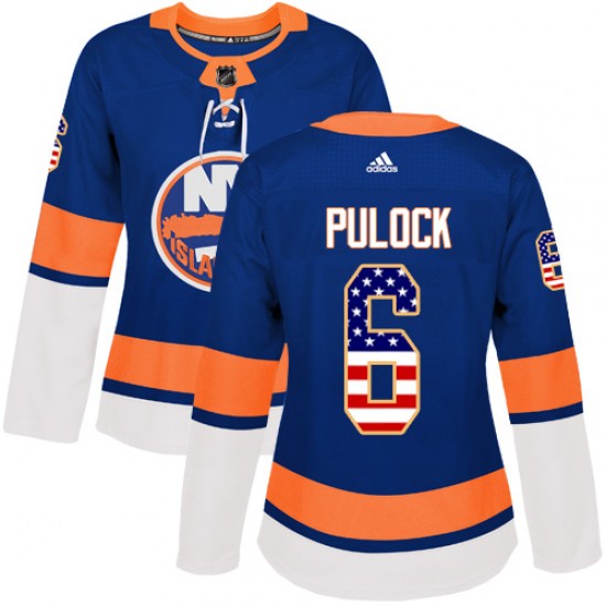 Adidas Ryan Pulock New York Islanders Women's Authentic USA Flag Fashion Jersey - Royal Blue