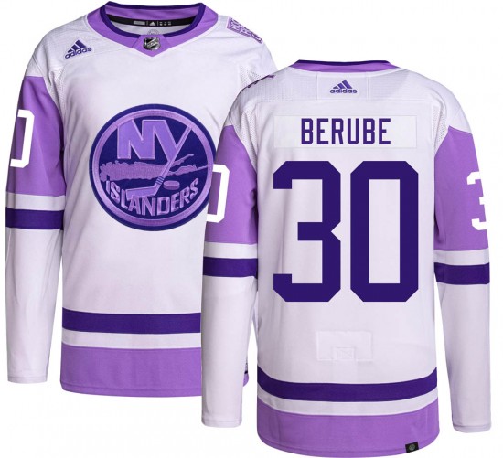 Adidas Men's Jean-Francois Berube New York Islanders Men's Authentic Hockey Fights Cancer Jersey