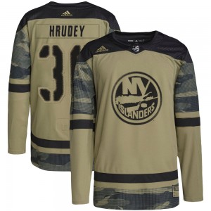 Adidas Kelly Hrudey New York Islanders Youth Authentic Military Appreciation Practice Jersey - Camo