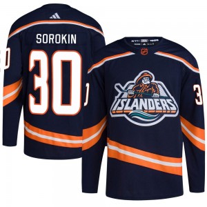 Adidas Ilya Sorokin New York Islanders Men's Authentic Reverse Retro 2.0 Jersey - Navy