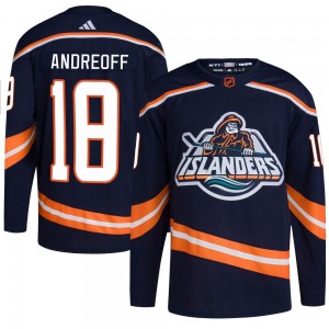 Adidas Andy Andreoff New York Islanders Youth Authentic Reverse Retro 2.0 Jersey - Navy