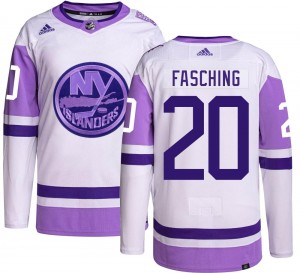 Adidas Youth Hudson Fasching New York Islanders Youth Authentic Hockey Fights Cancer Jersey