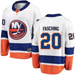 Fanatics Branded Hudson Fasching New York Islanders Youth Breakaway Away Jersey - White